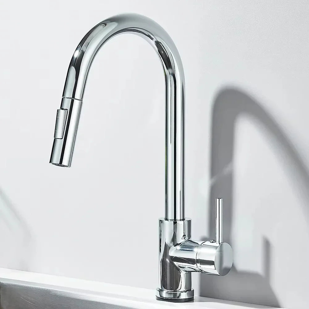 Robinet évier extractible monotrou acier inoxydable