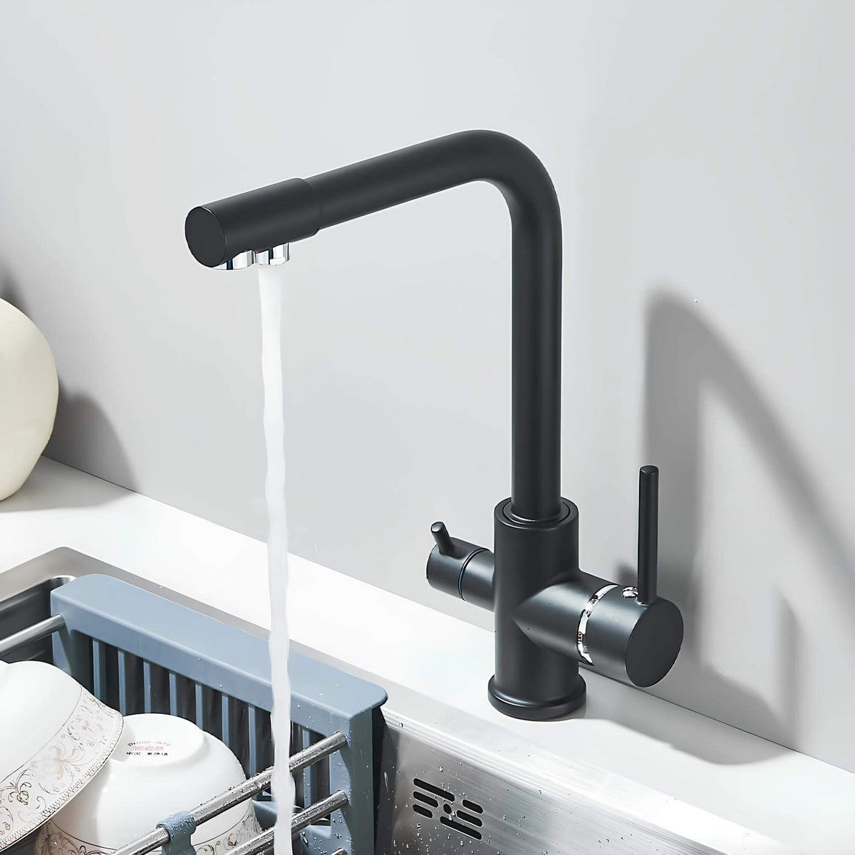 Robinet évier mitigeur double sortie filtration