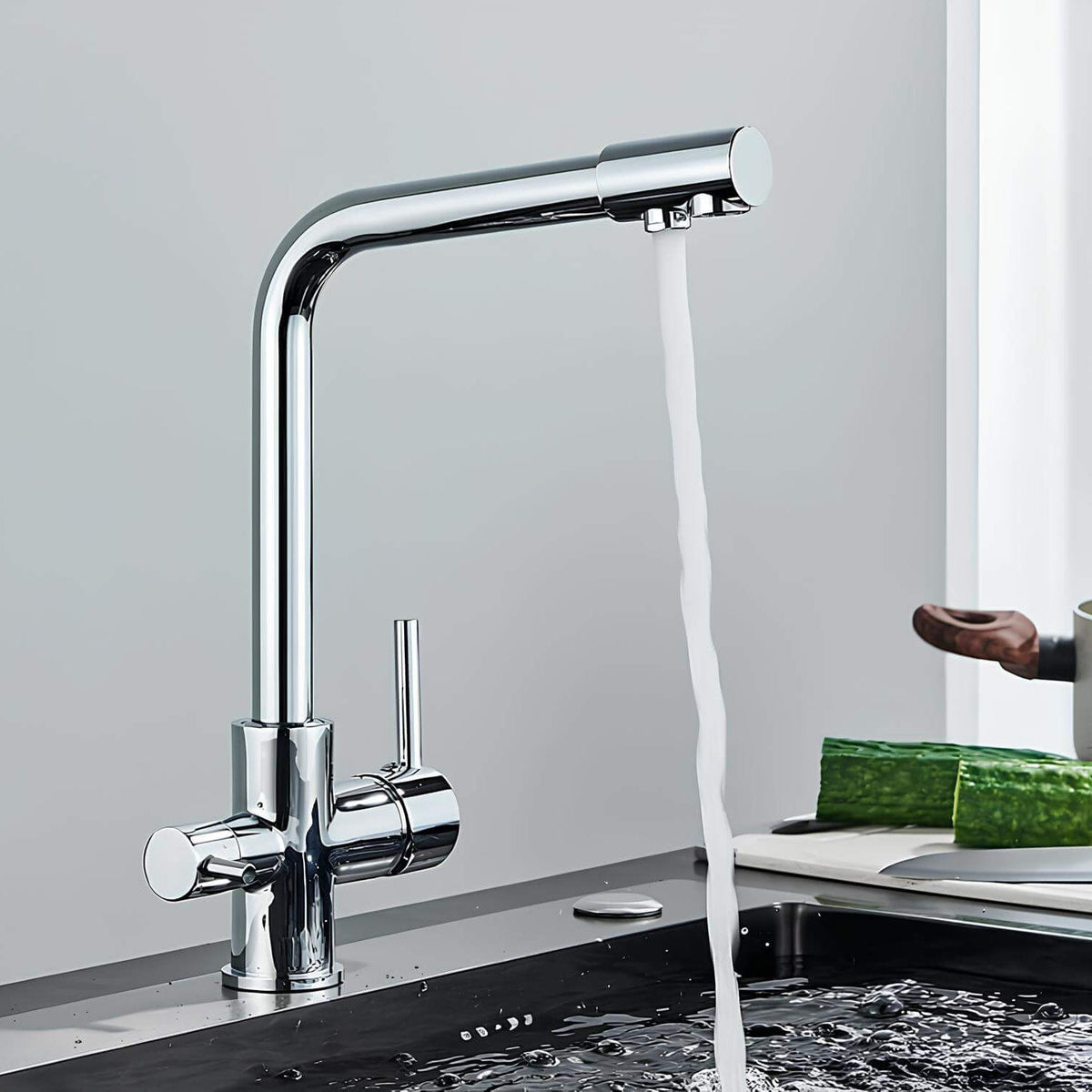 Robinet évier mitigeur double sortie filtration