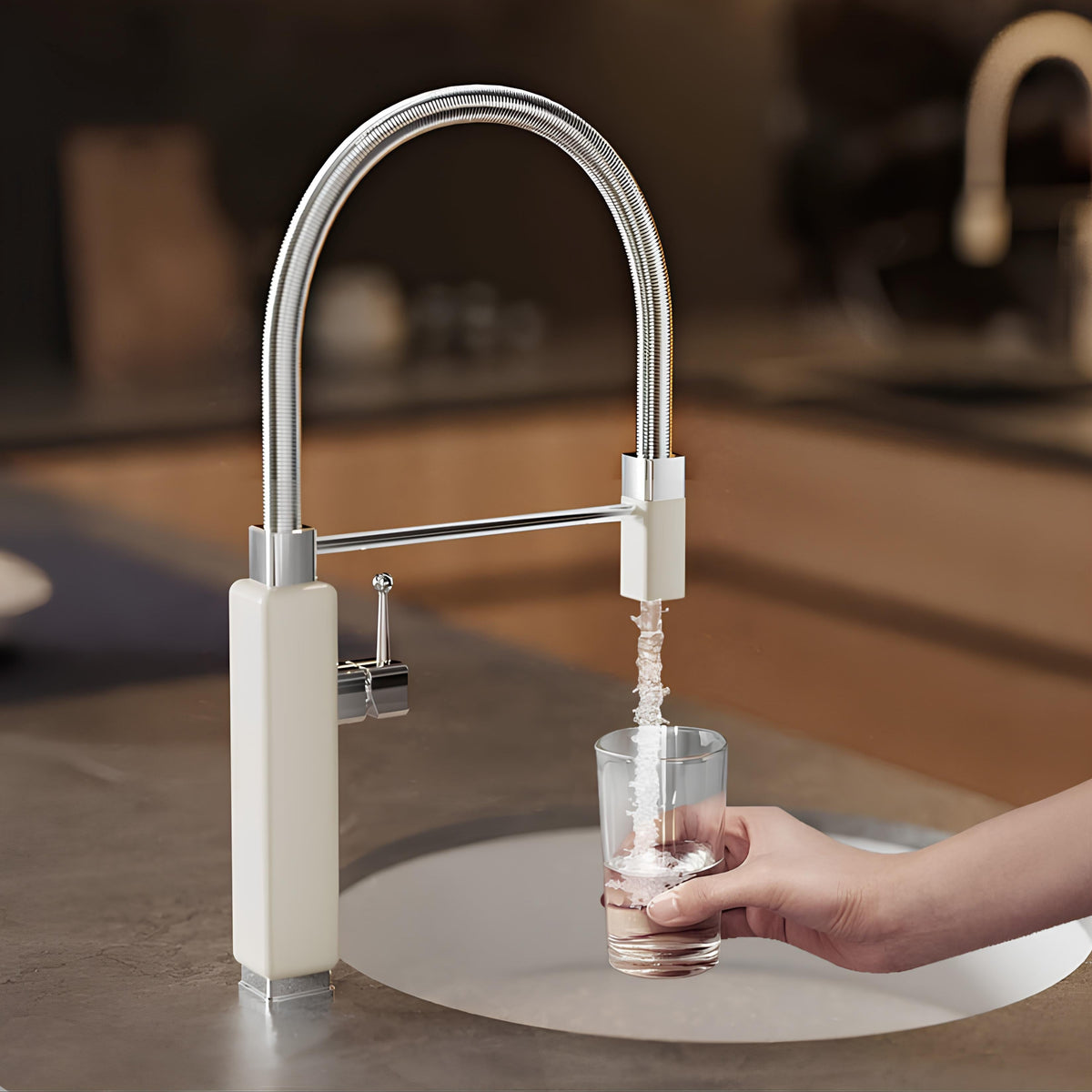 Robinet évier mitigeur douchette extractible laiton