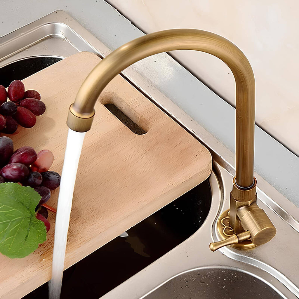 Robinet évier monotrou eau froide bronze brossé