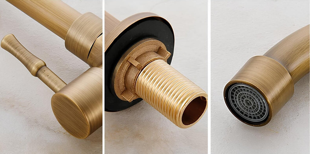 Robinet évier monotrou eau froide bronze brossé