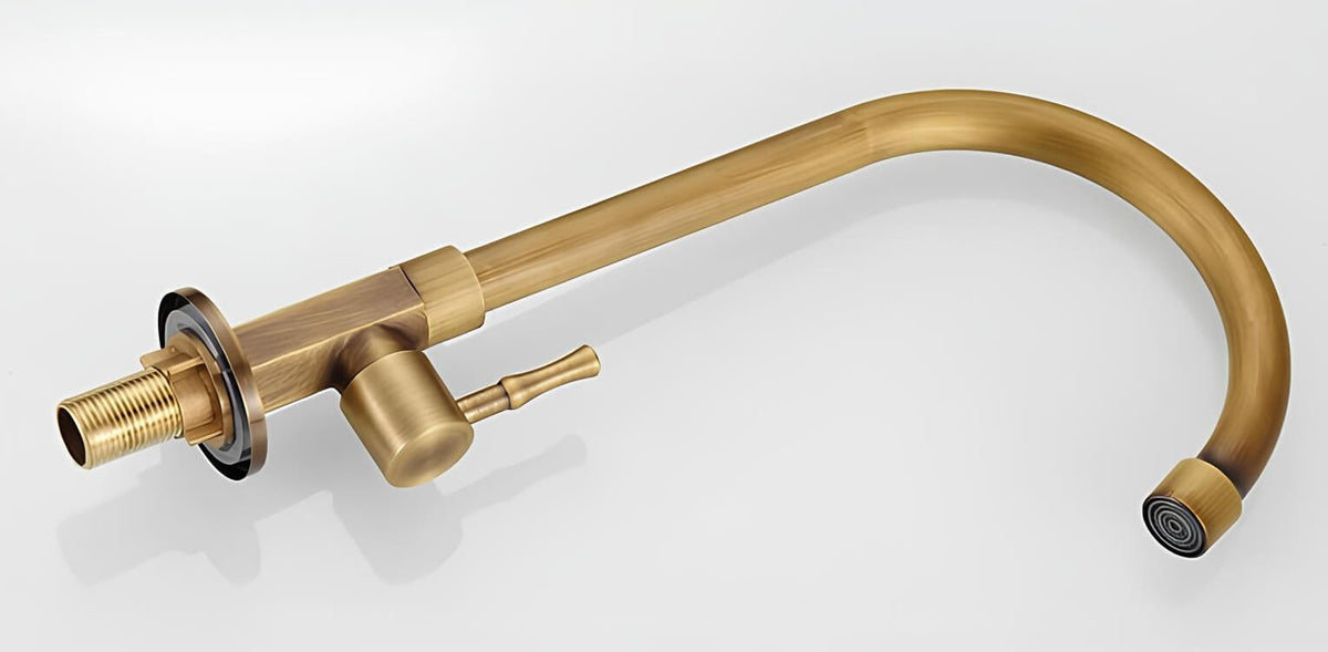 Robinet évier monotrou eau froide bronze brossé