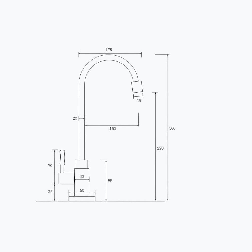 Robinet évier monotrou eau froide bronze brossé