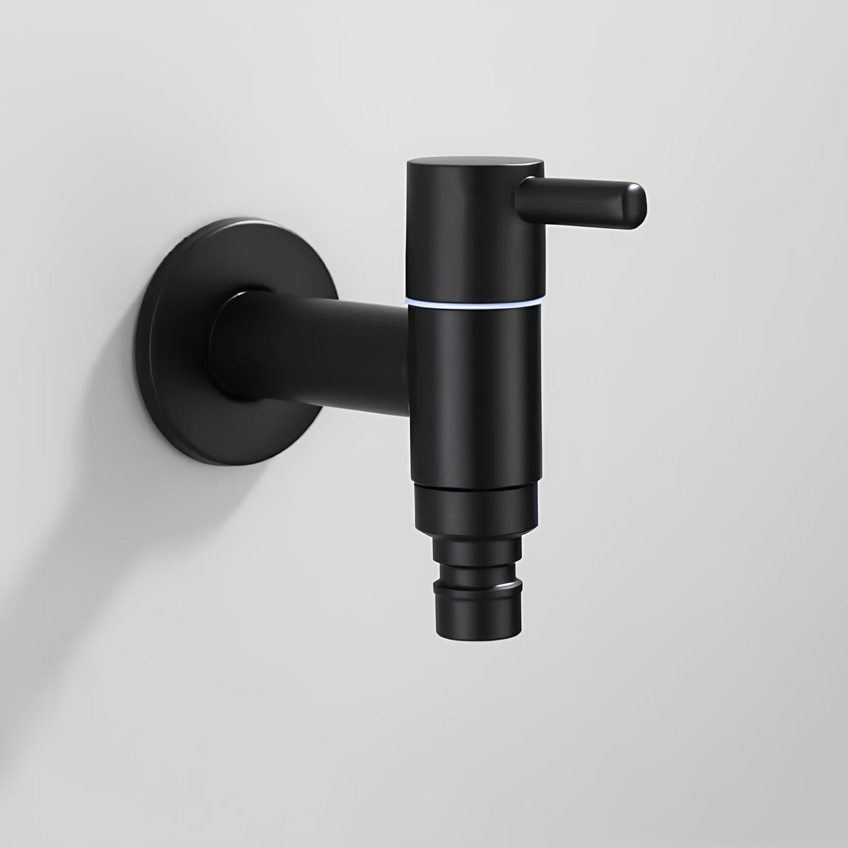 Robinet extérieur mural noir mat acier inoxydable