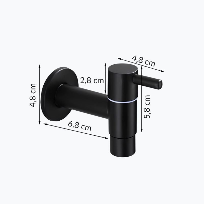 Robinet extérieur mural noir mat acier inoxydable