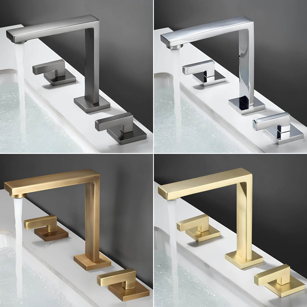 Robinet lavabo 3 trous style antique cascade