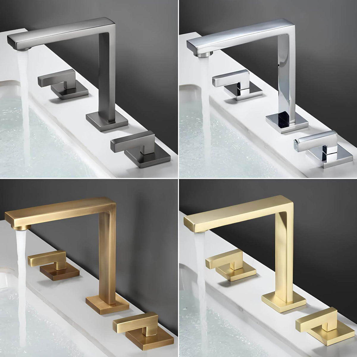Robinet lavabo 3 trous style antique cascade