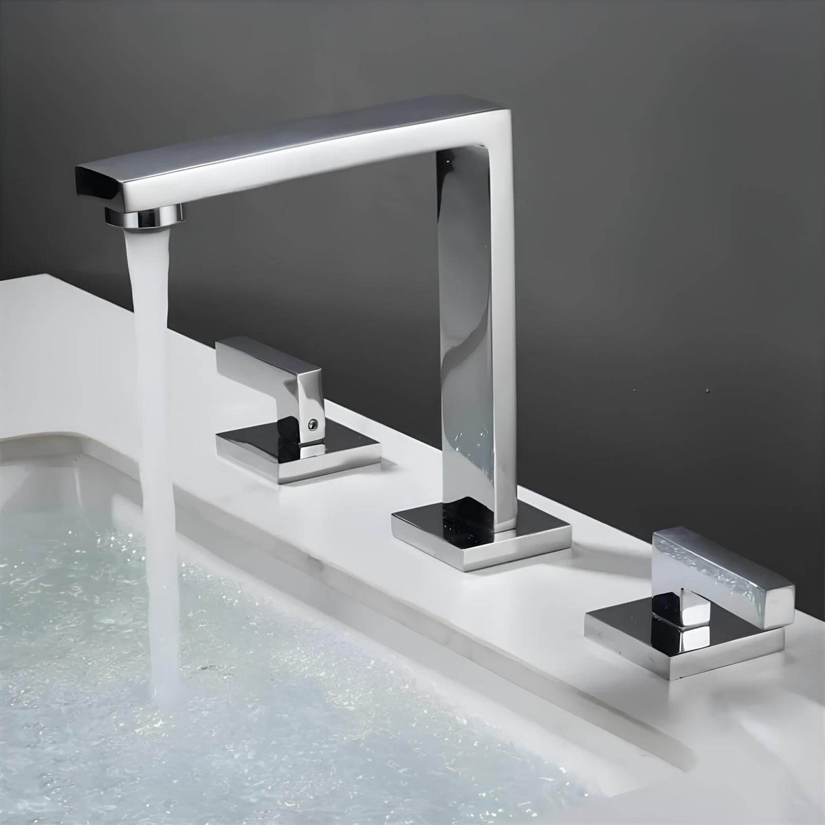 Robinet lavabo 3 trous style antique cascade