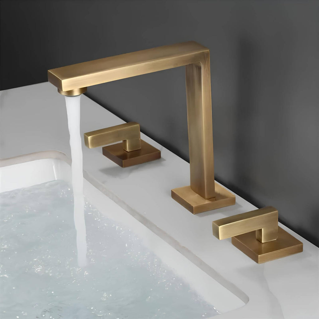 Robinet lavabo 3 trous style antique cascade