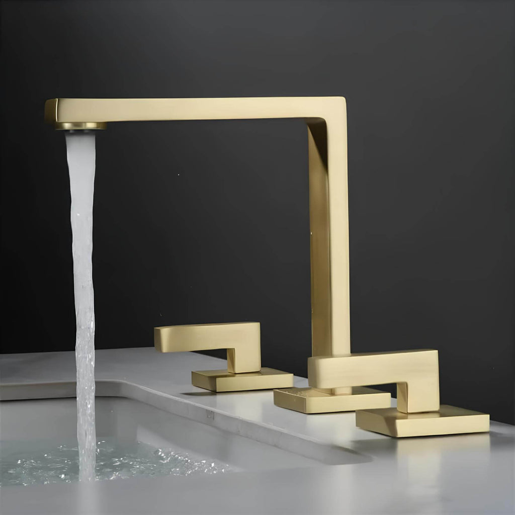 Robinet lavabo 3 trous style antique cascade