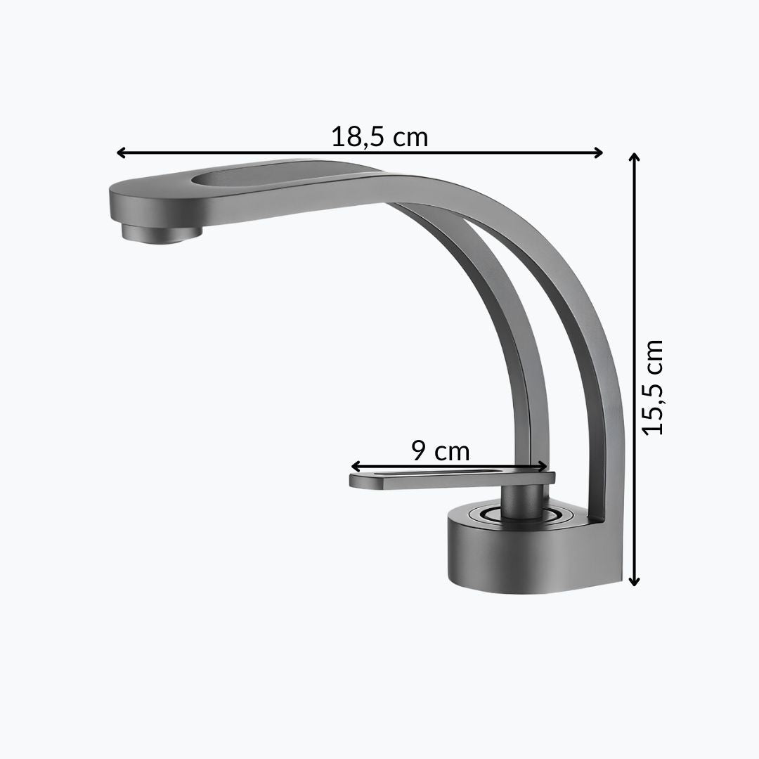 Robinet lavabo cascade laiton design arrondi