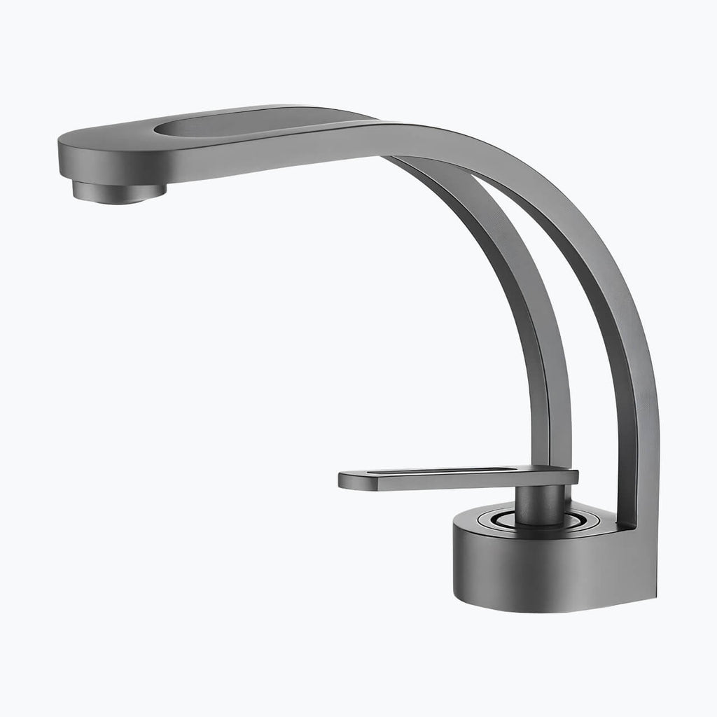 Robinet lavabo cascade laiton design arrondi