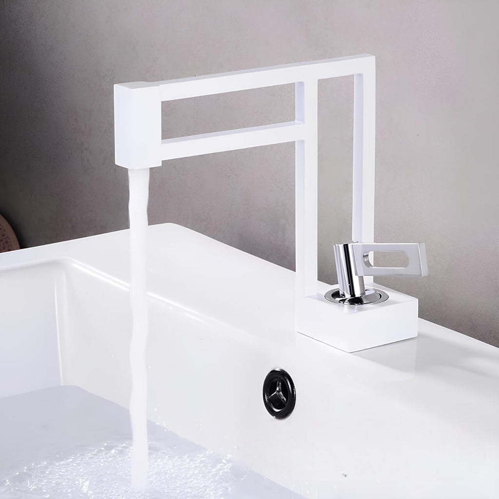 Robinet lavabo cascade laiton massif design