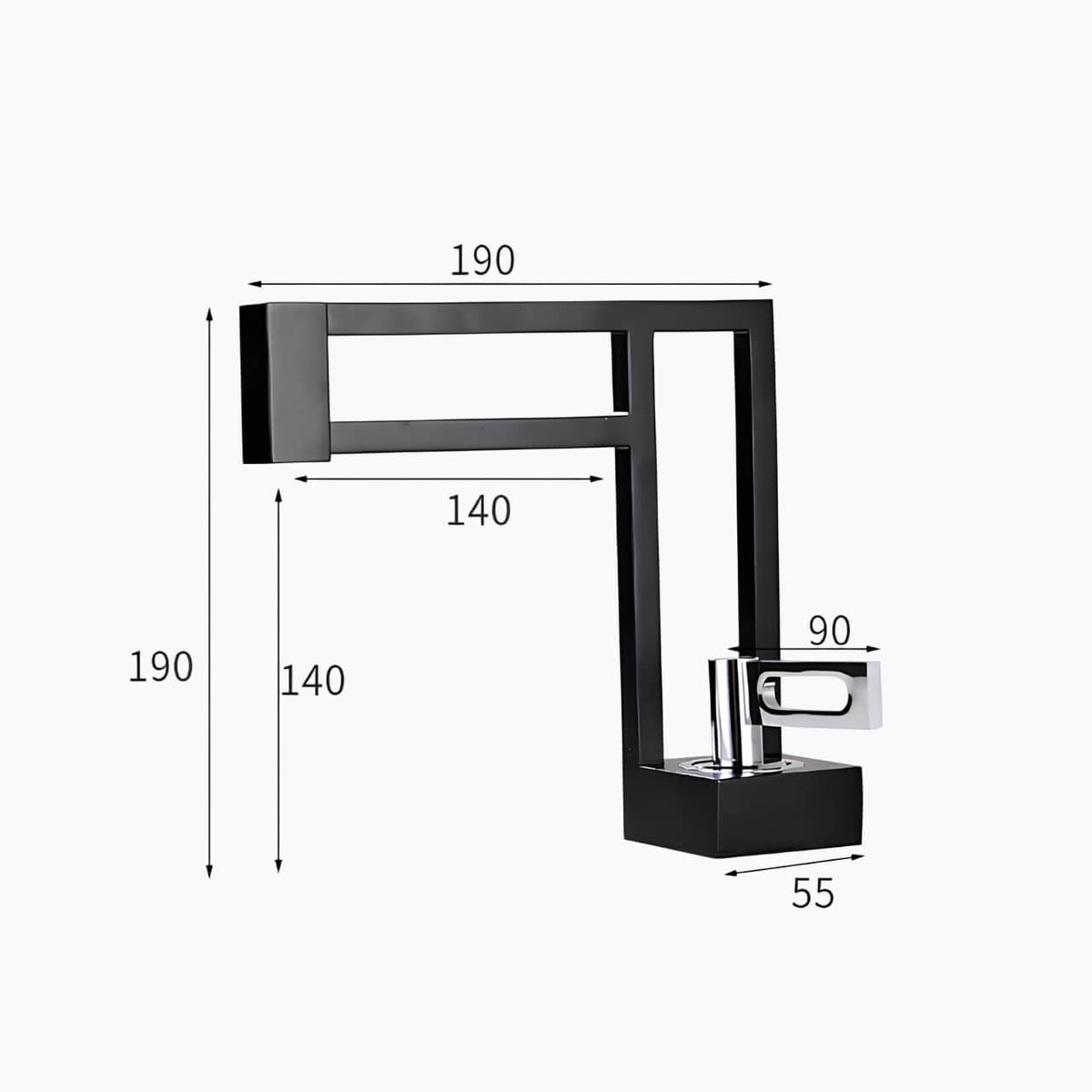 Robinet lavabo cascade laiton massif design