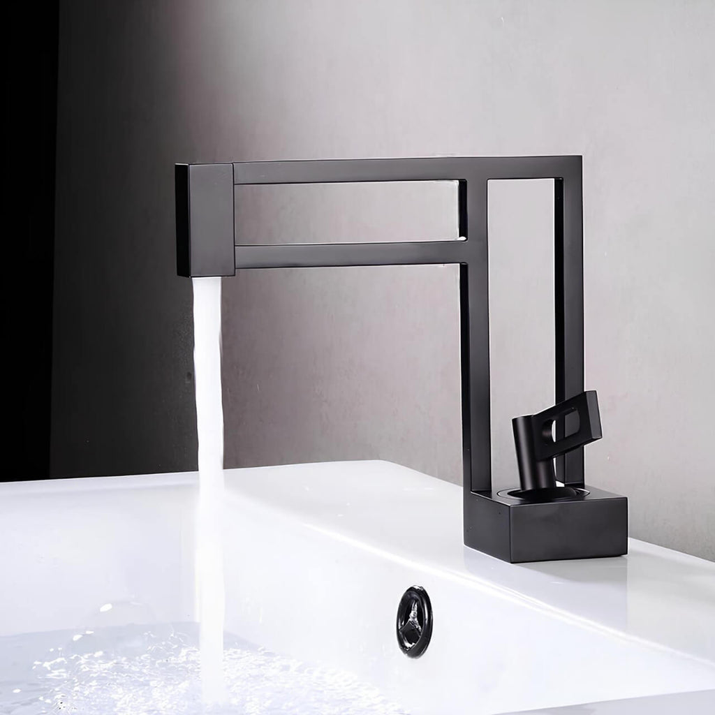 Robinet lavabo cascade laiton massif design