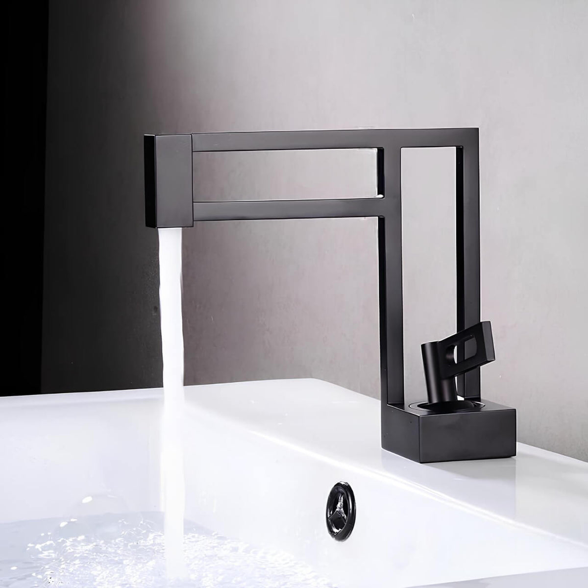 Robinet lavabo cascade laiton massif design