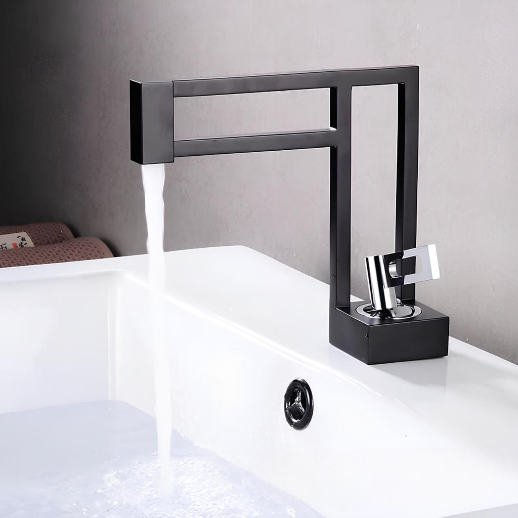 Robinet lavabo cascade laiton massif design