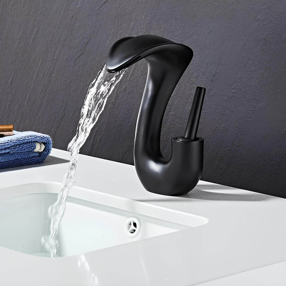Robinet lavabo cascade laiton - mitigeur compact design