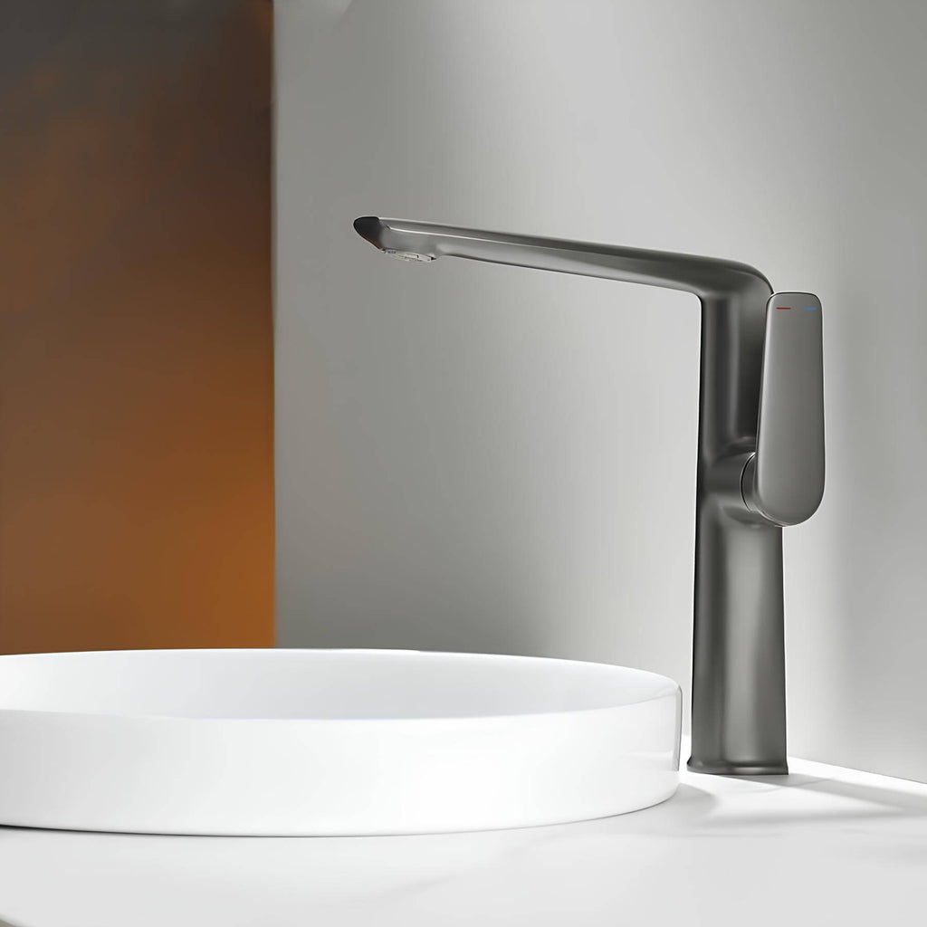 Robinet lavabo haut design - mitigeur bec allongé