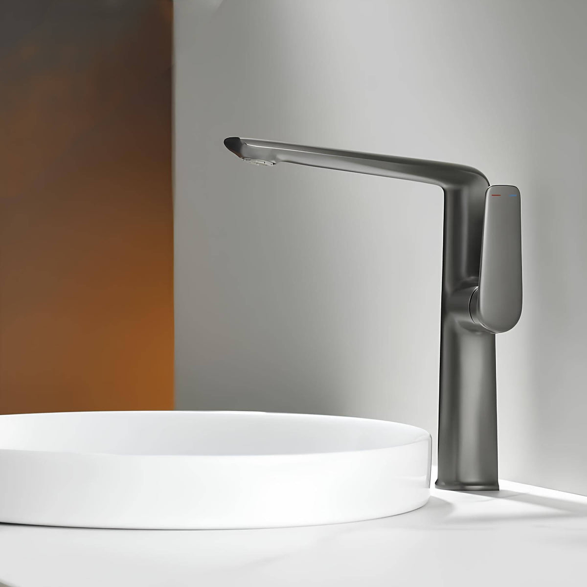 Robinet lavabo haut design - mitigeur bec allongé