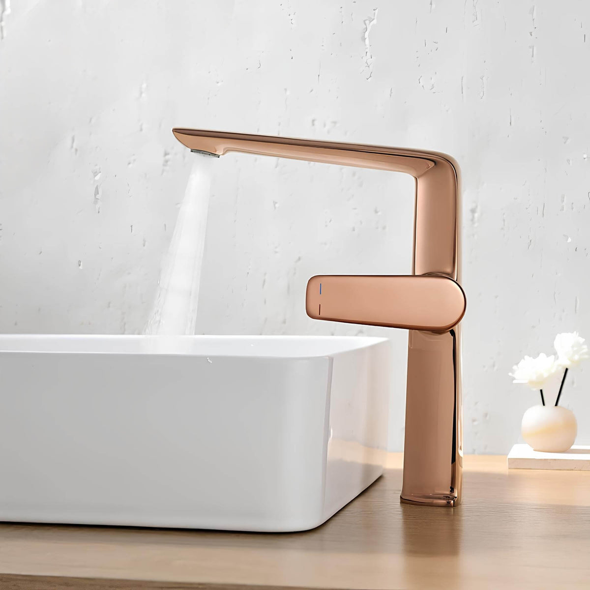 Robinet lavabo haut design - mitigeur bec allongé