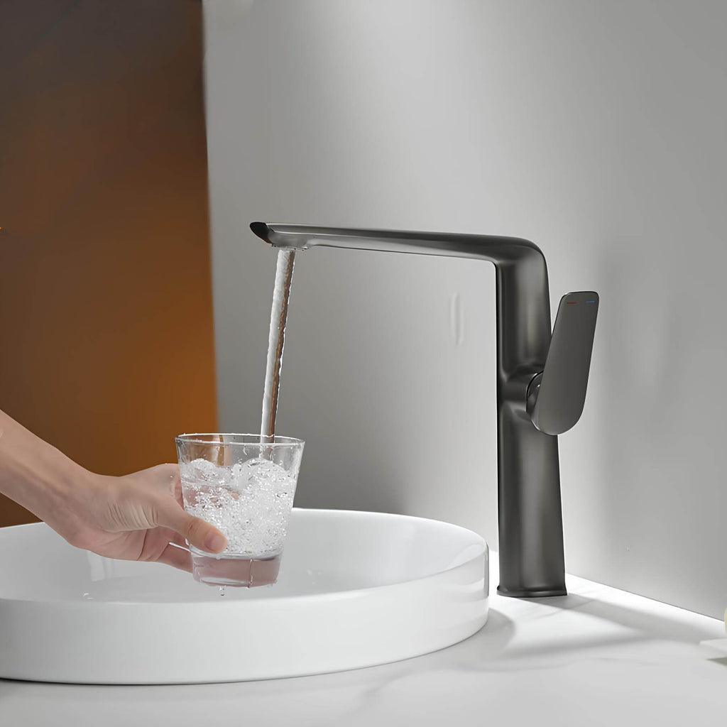 Robinet lavabo haut design - mitigeur bec allongé