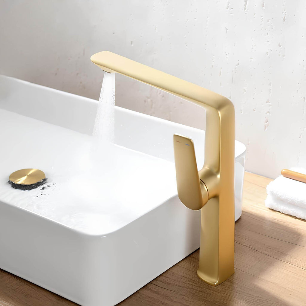 Robinet lavabo haut design - mitigeur bec allongé