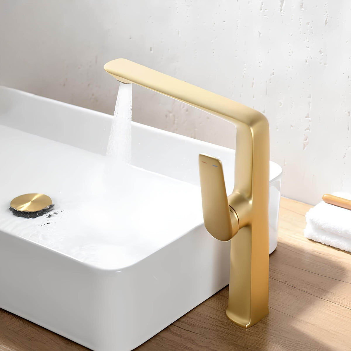 Robinet lavabo haut design - mitigeur bec allongé