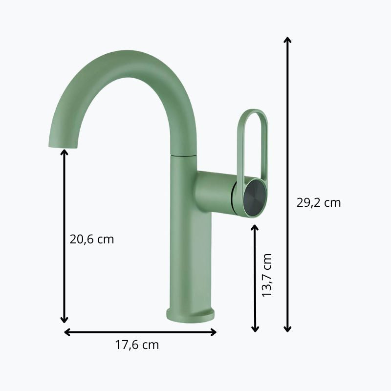 Robinet lavabo haut laiton mitigeur bec pivotant