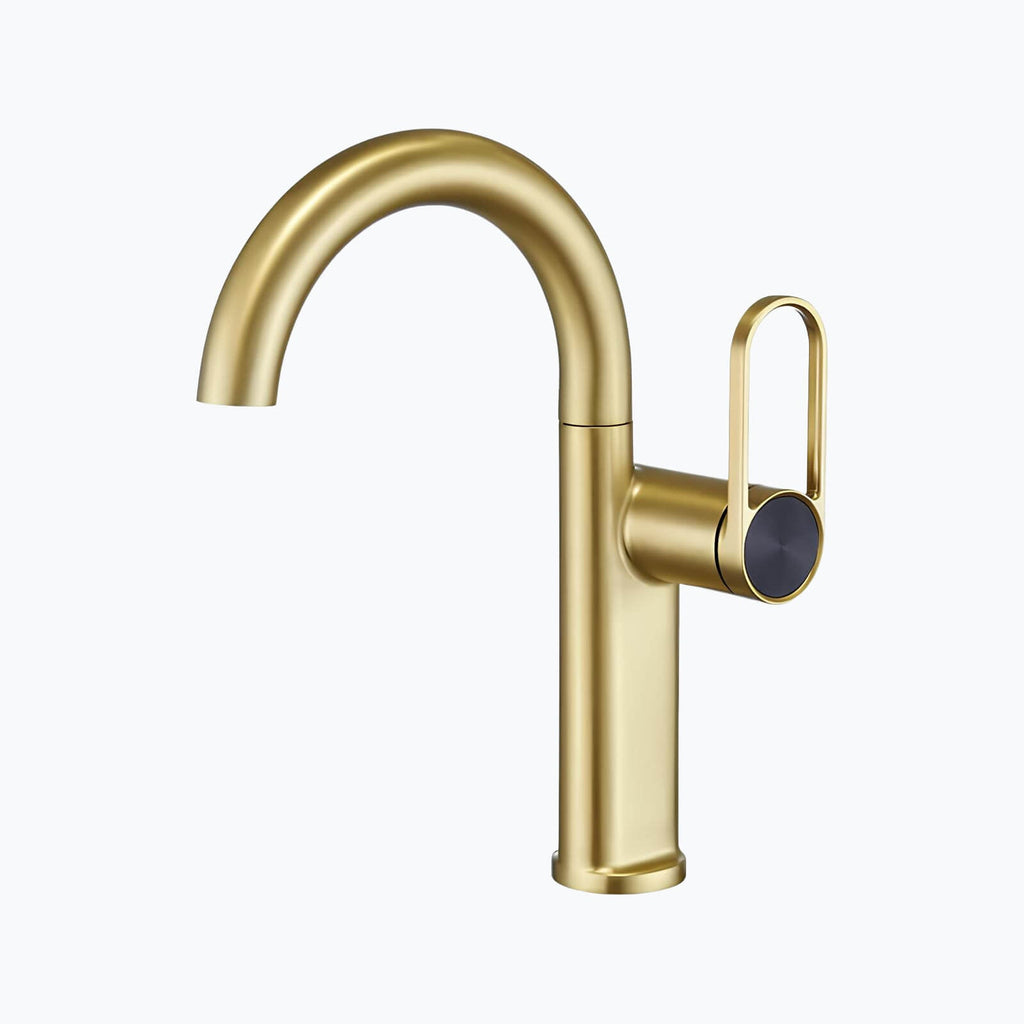 Robinet lavabo haut laiton mitigeur bec pivotant