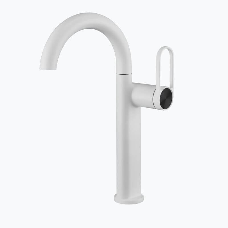 Robinet lavabo haut laiton mitigeur bec pivotant