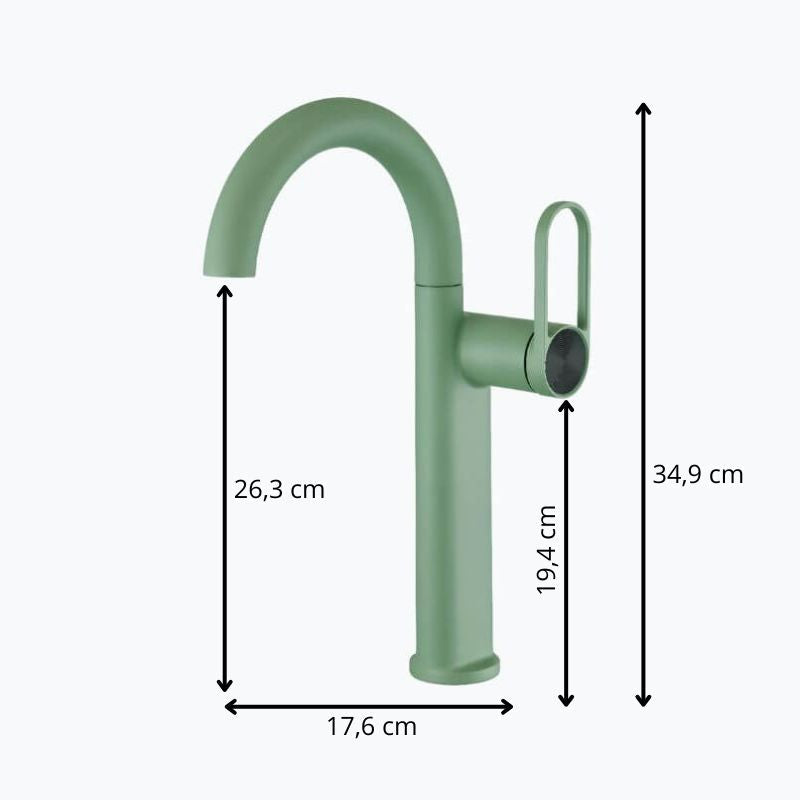 Robinet lavabo haut laiton mitigeur bec pivotant