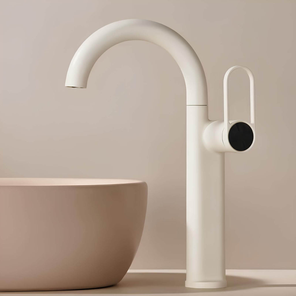 Robinet lavabo haut laiton mitigeur bec pivotant