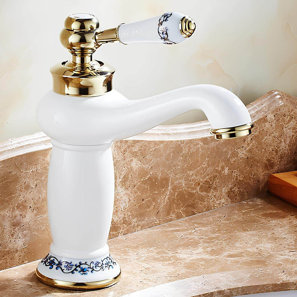 Robinet lavabo laiton finition antique monocommande