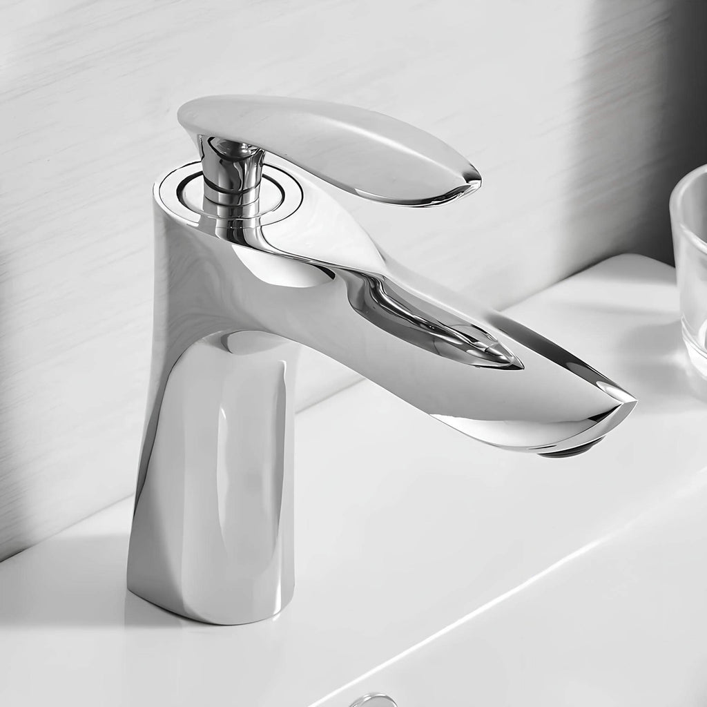 Robinet lavabo mitigeur cascade design contemporain