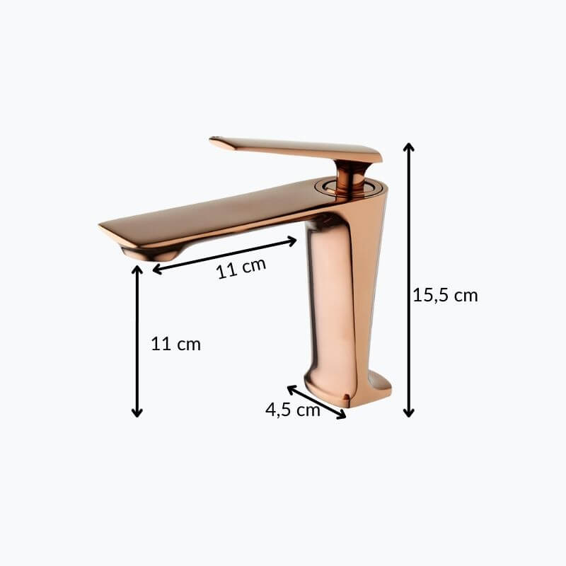 Robinet lavabo mitigeur design rose doré