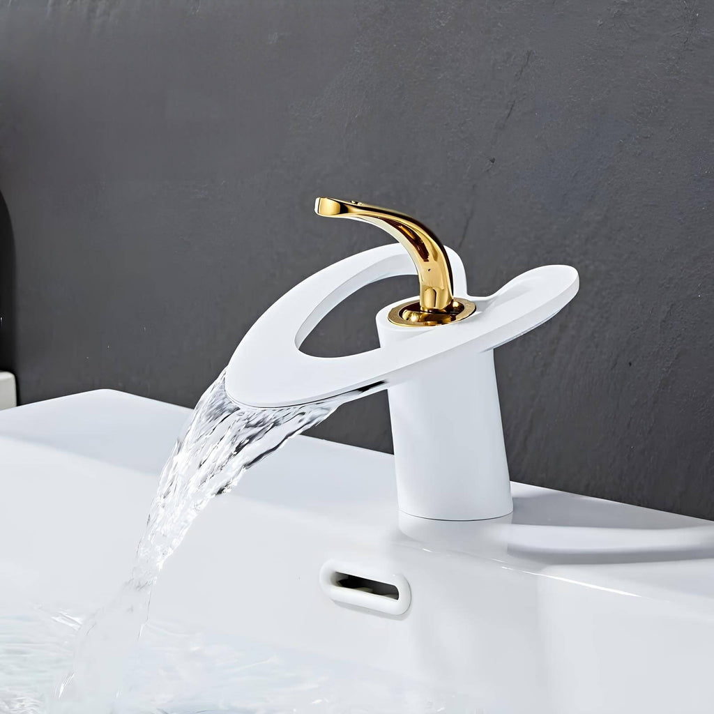 Robinet lavabo mitigeur laiton design contemporain silencieux