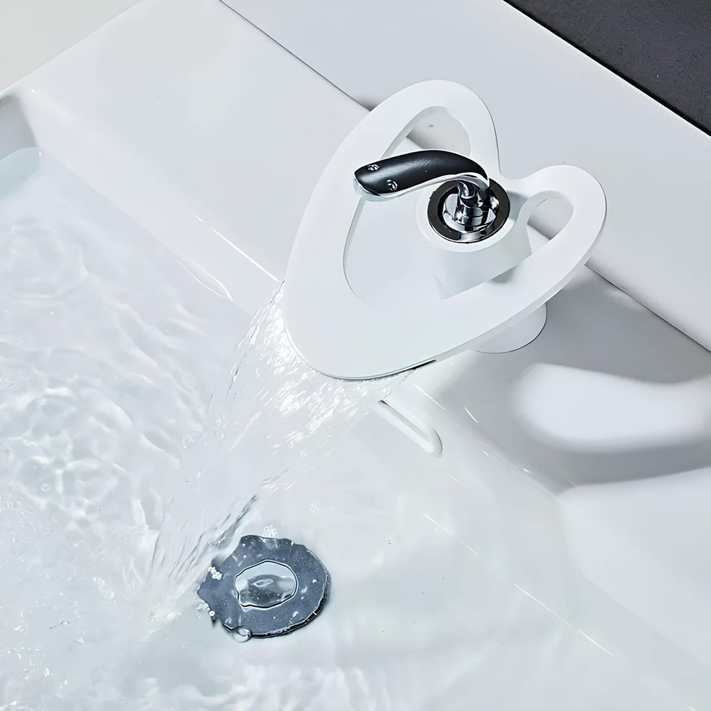 Robinet lavabo mitigeur laiton design contemporain silencieux