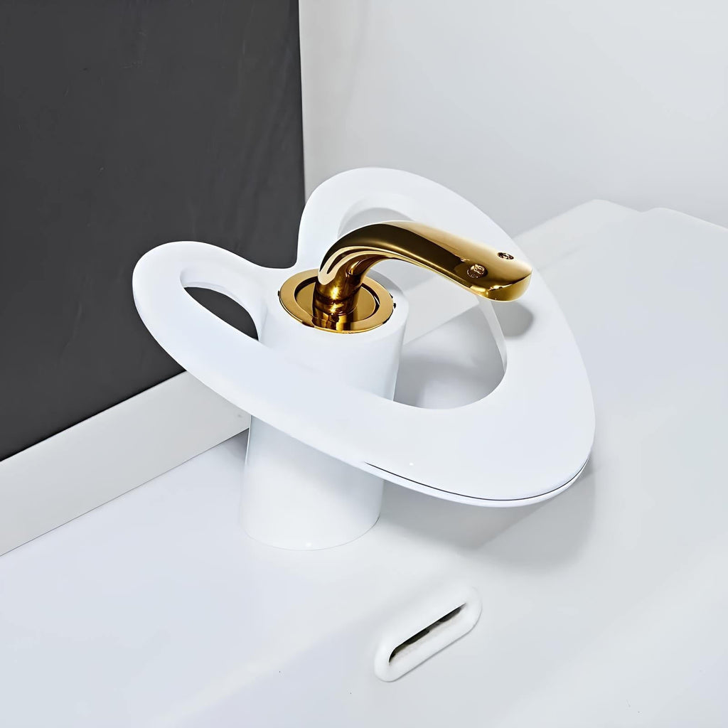 Robinet lavabo mitigeur laiton design contemporain silencieux