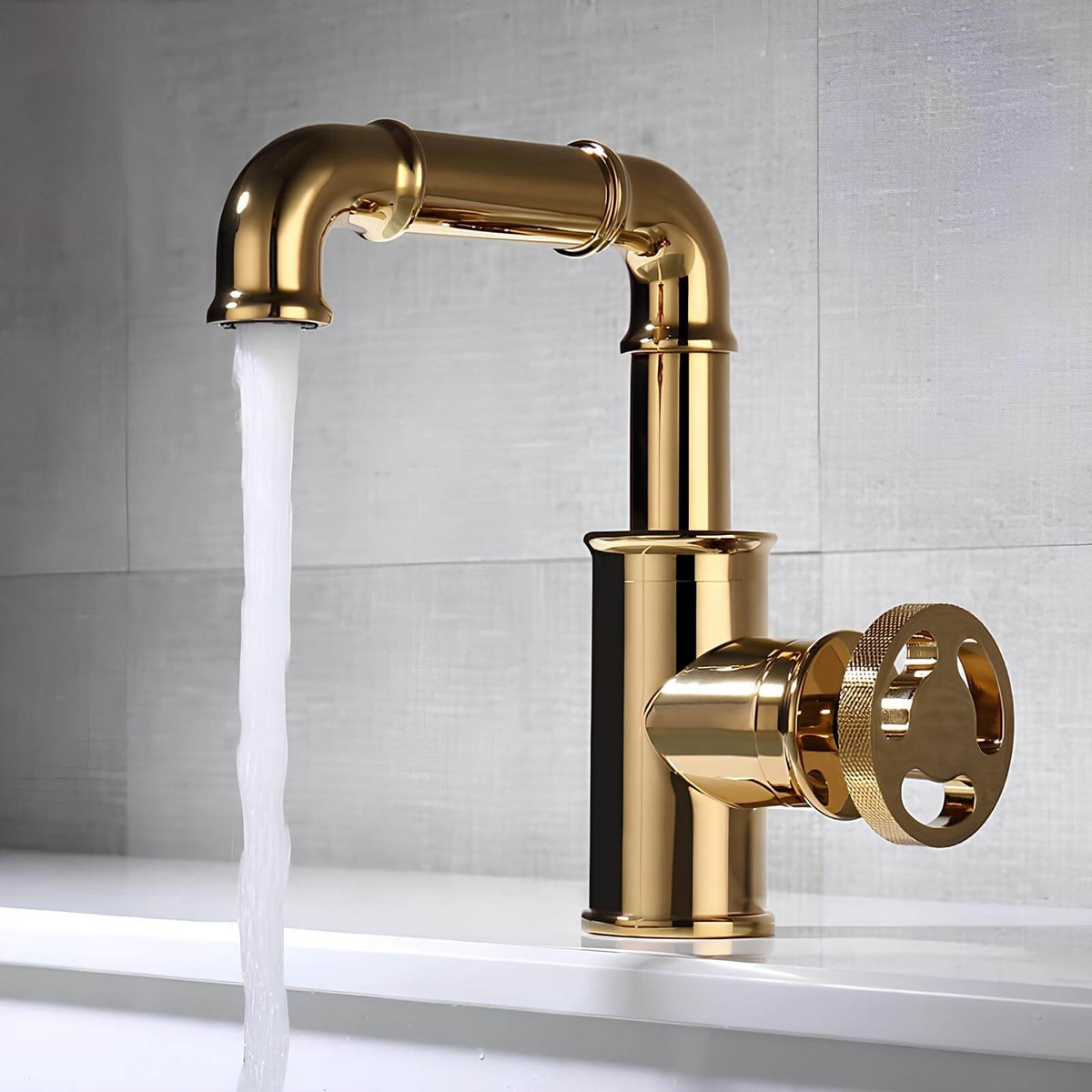 Robinet lavabo mitigeur laiton noir mat style industriel