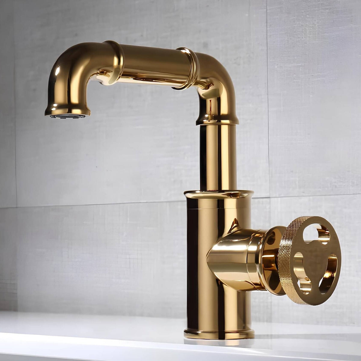 Robinet lavabo mitigeur laiton noir mat style industriel