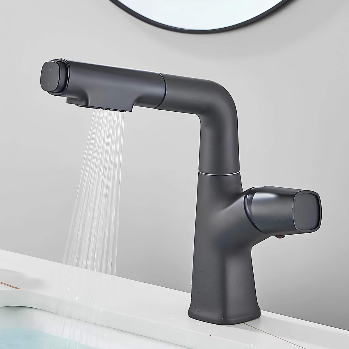 Robinet lavabo orientable avec douchette intégrée
