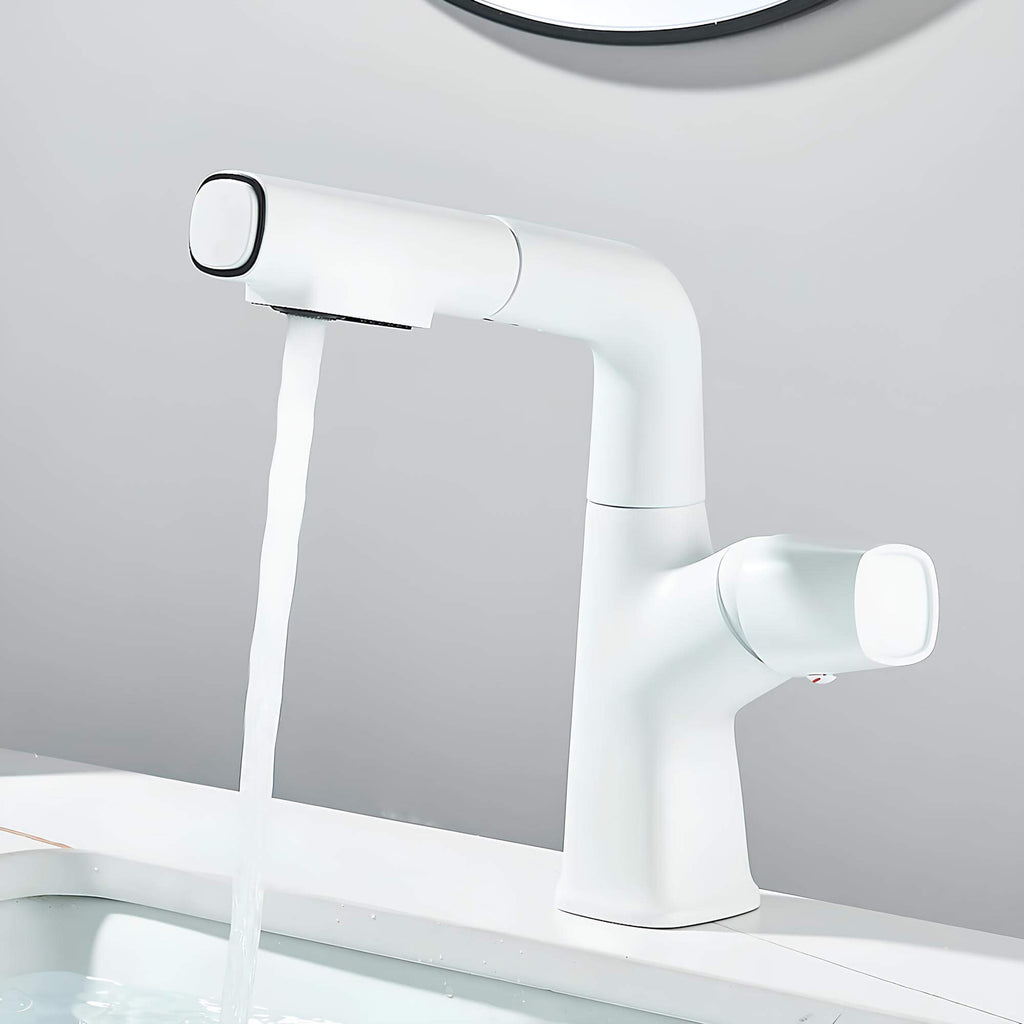 Robinet lavabo orientable avec douchette intégrée