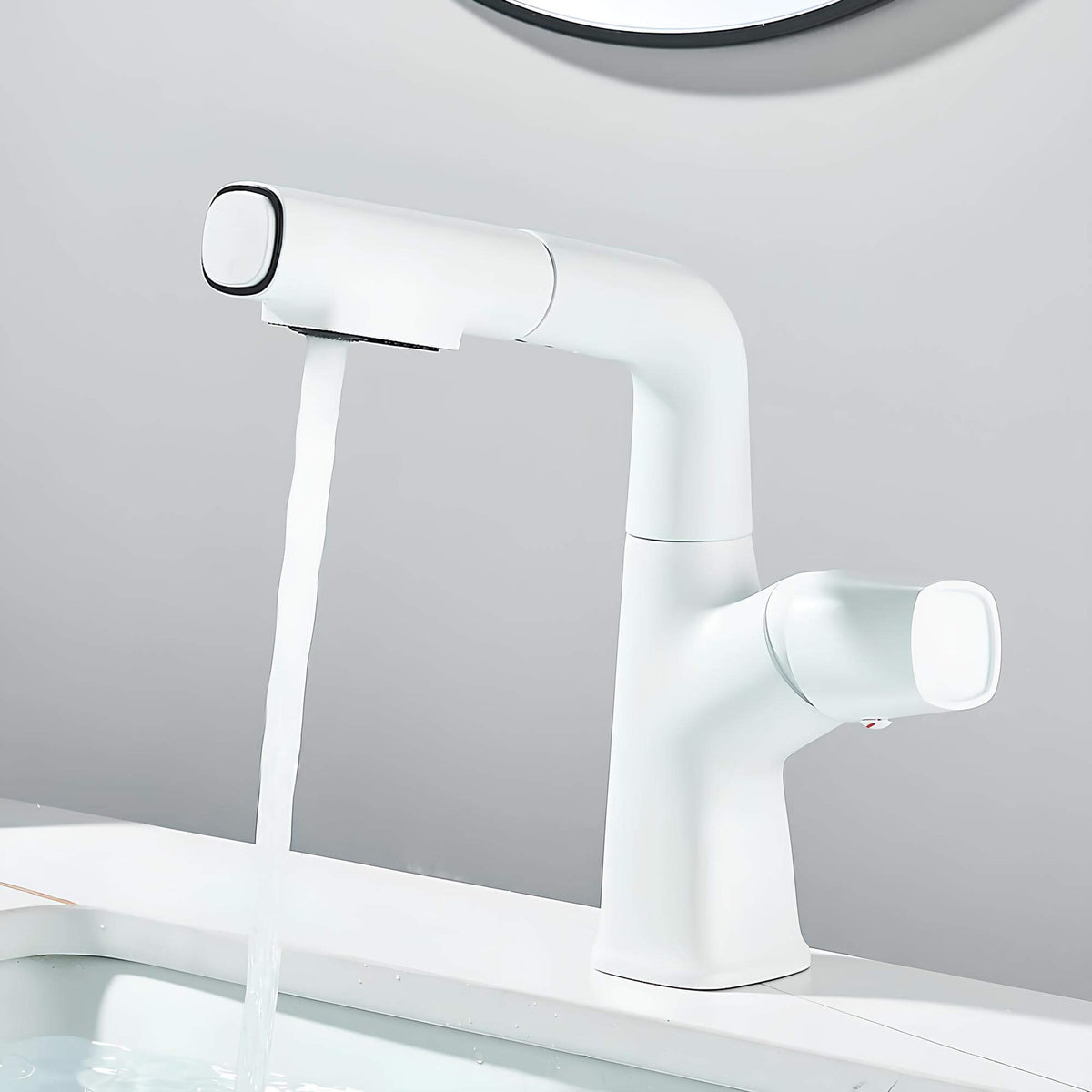 Robinet lavabo orientable avec douchette intégrée