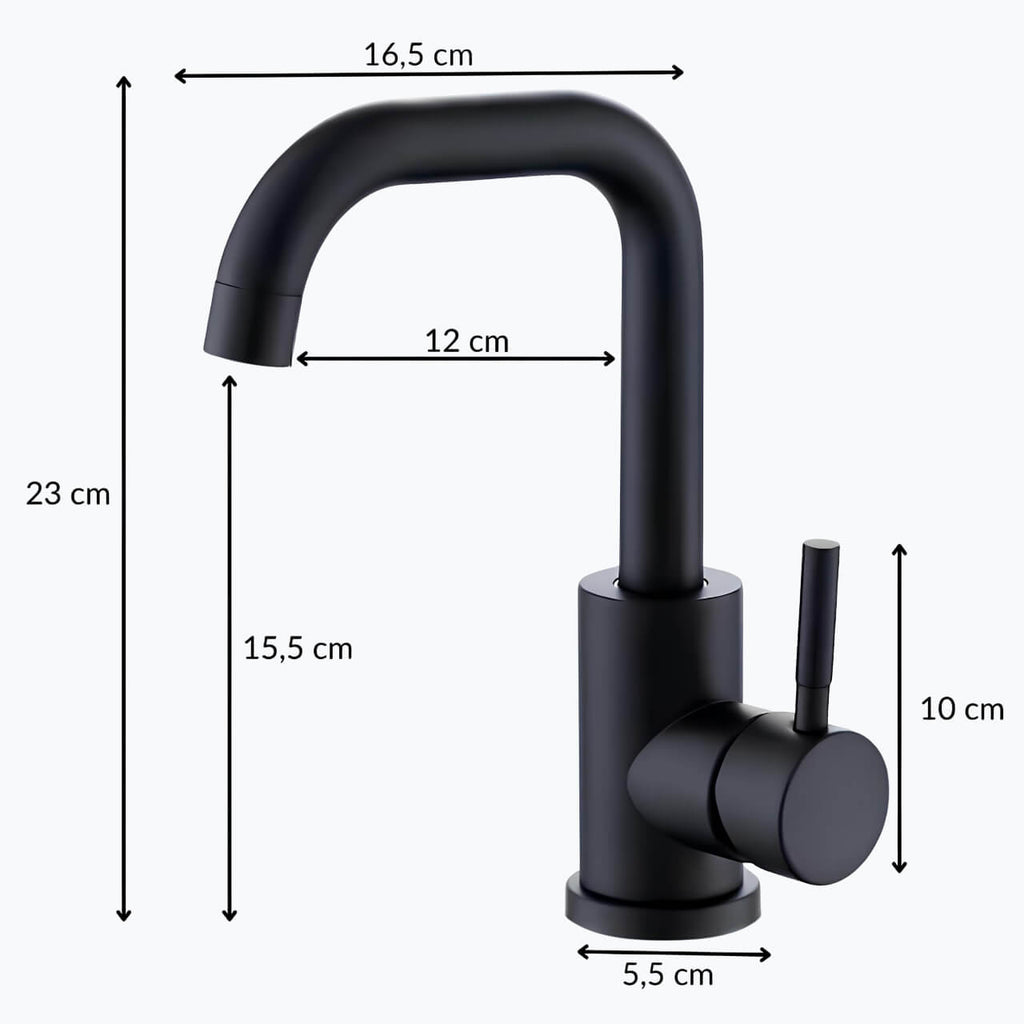 Robinet lavabo pivotant 360° acier inoxydable