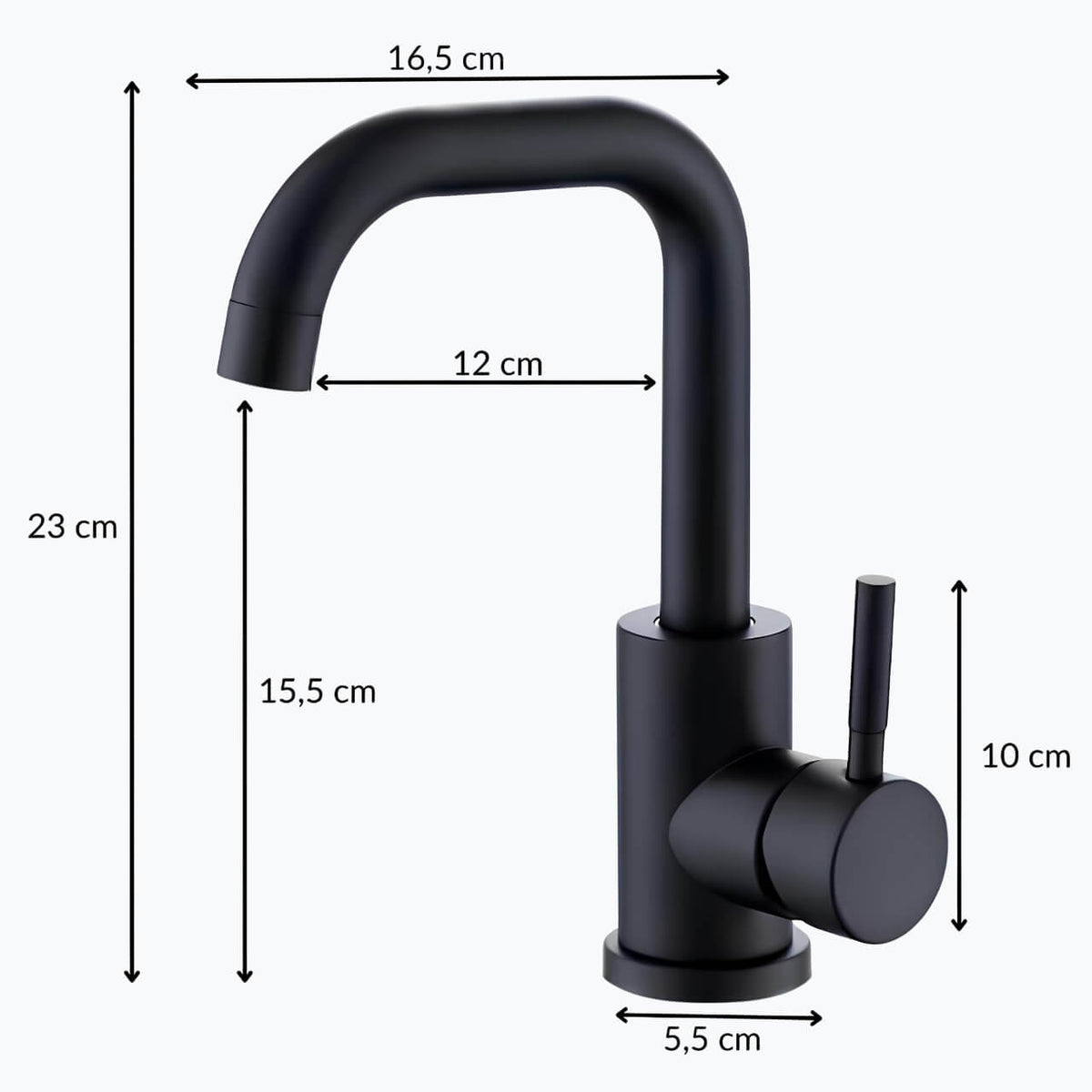Robinet lavabo pivotant 360° acier inoxydable