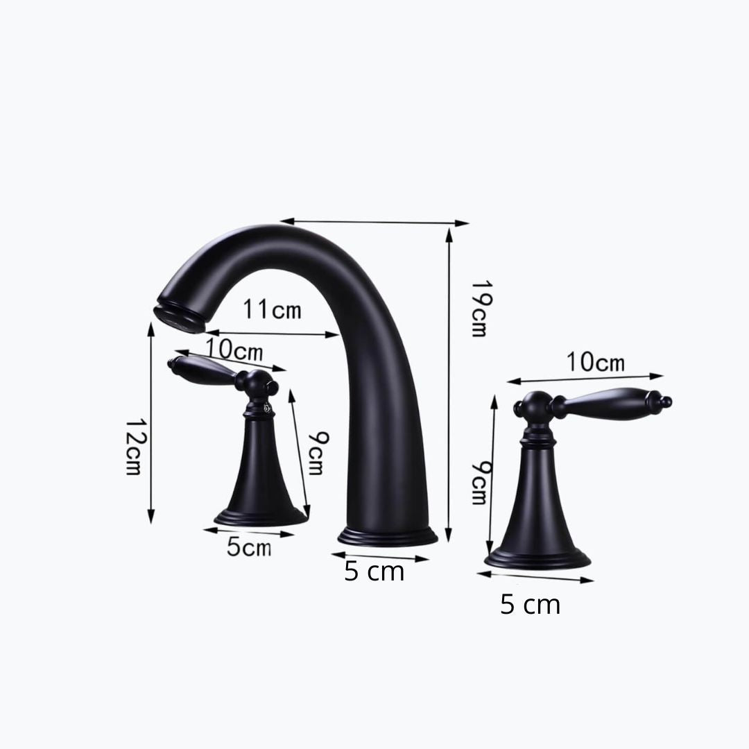 Robinet lavabo vintage 3 trous double poignée
