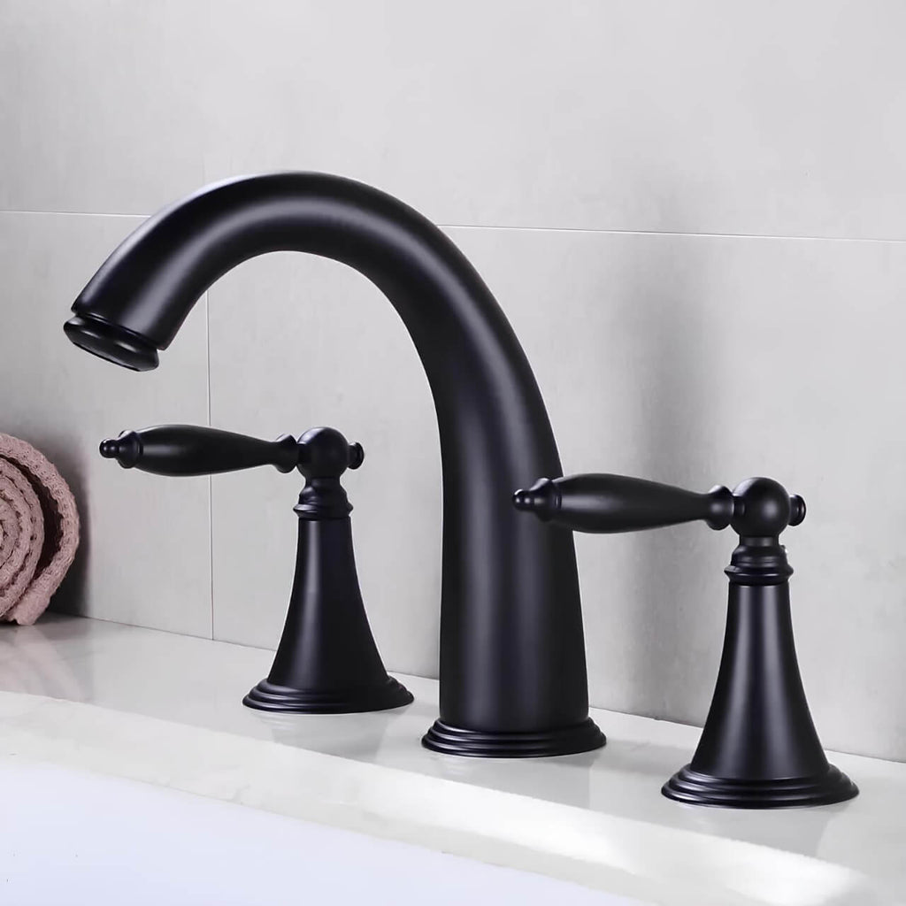 Robinet lavabo vintage 3 trous double poignée