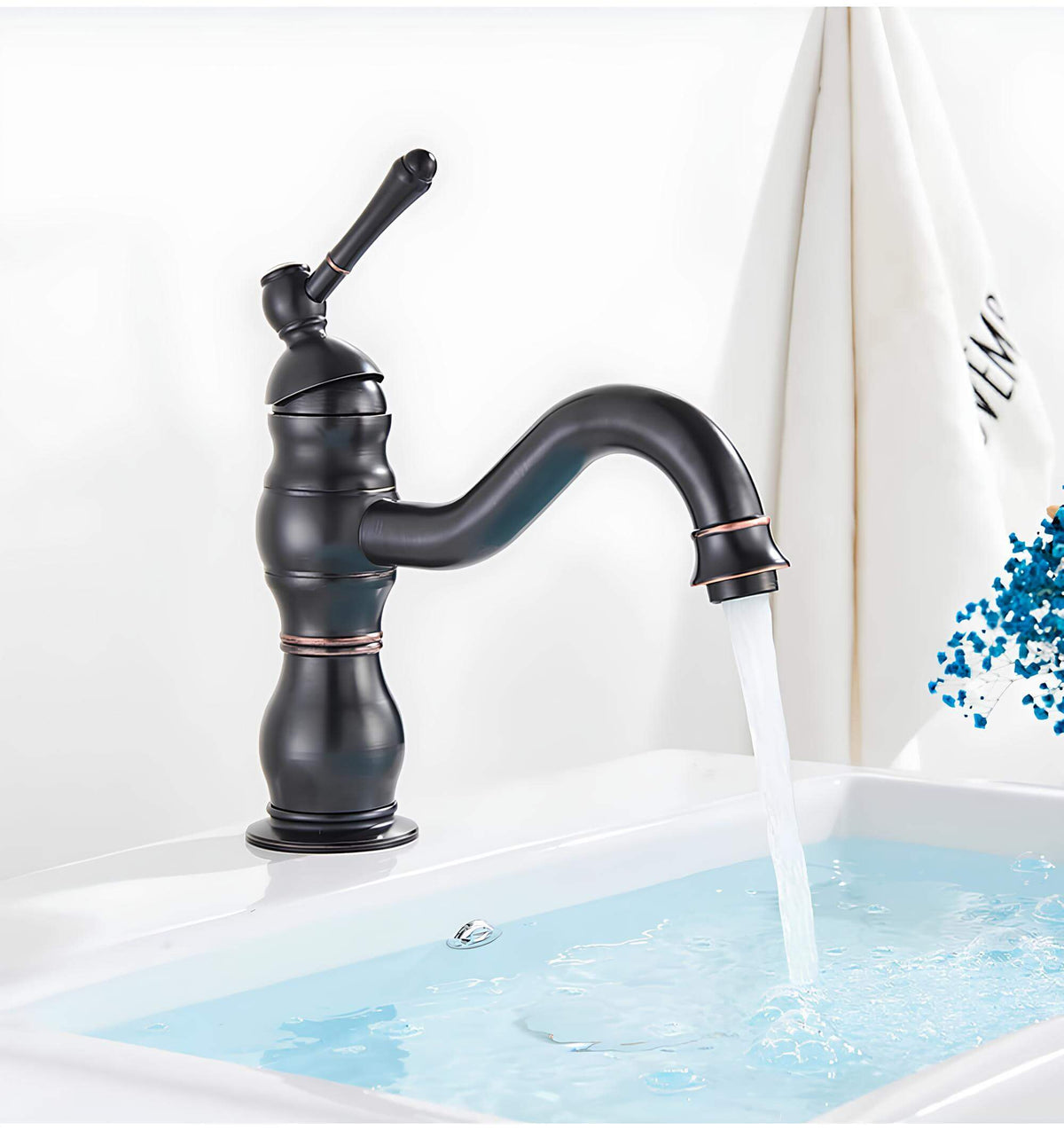 Robinet lavabo vintage laiton vieilli monocommande